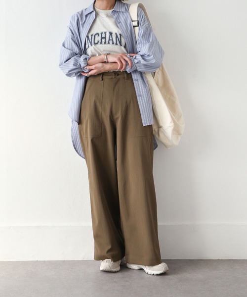 Chillfar(チルファー)の「クレープベイカーパンツ(チノパンツ・レディース・ベージュ/カーキ/ブラック・MEDIUM/LARGE)」の11枚目の写真