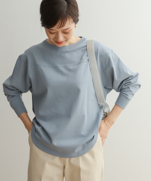 URBAN RESEARCH DOORS(アーバンリサーチドアーズ)の「USAコットンフットボールTシャツ(Tシャツ/カットソー・レディース・オフホワイト/チャコールグレー/ブルー・MEDIUM)」の4枚目の写真