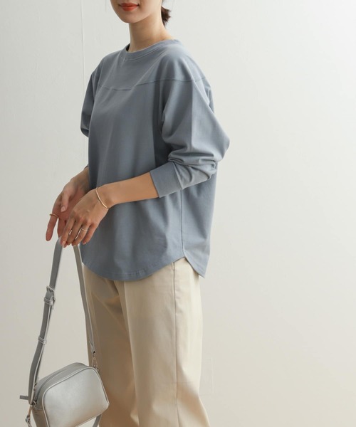URBAN RESEARCH DOORS(アーバンリサーチドアーズ)の「USAコットンフットボールTシャツ(Tシャツ/カットソー・レディース・オフホワイト/チャコールグレー/ブルー・MEDIUM)」の6枚目の写真