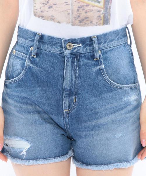 Another Edition(アナザーエディション)の「ダメージデニムショートパンツ/AEBC ダメージDNM S/PT◆(デニムパンツ・レディース・ホワイト/ネイビー・SMALL/MEDIUM)」の9枚目の写真