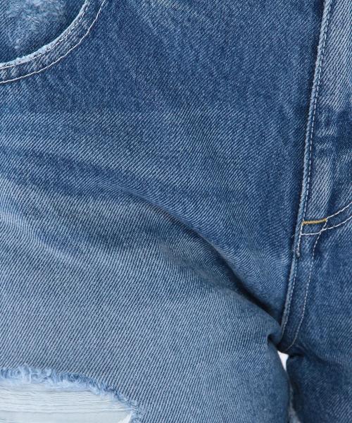 Another Edition(アナザーエディション)の「ダメージデニムショートパンツ/AEBC ダメージDNM S/PT◆(デニムパンツ・レディース・ホワイト/ネイビー・SMALL/MEDIUM)」の3枚目の写真