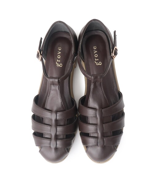 grove（グローブ）の「◆【快適さ重視のトレンドサンダル】人間工学 グルカサンダル（サンダル・レディース・アイボリー/ダークブラウン/ブラック・35/45/25）」の5枚目の写真