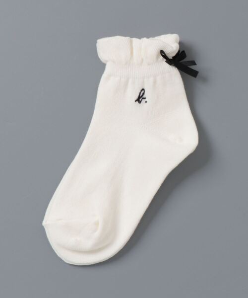 agnes b.(アニエスベー)の「AC08 E CHAUSSETTE キッズ リボンソックス(ソックス/靴下・キッズ・ホワイト・1/2/3)」の2枚目の写真