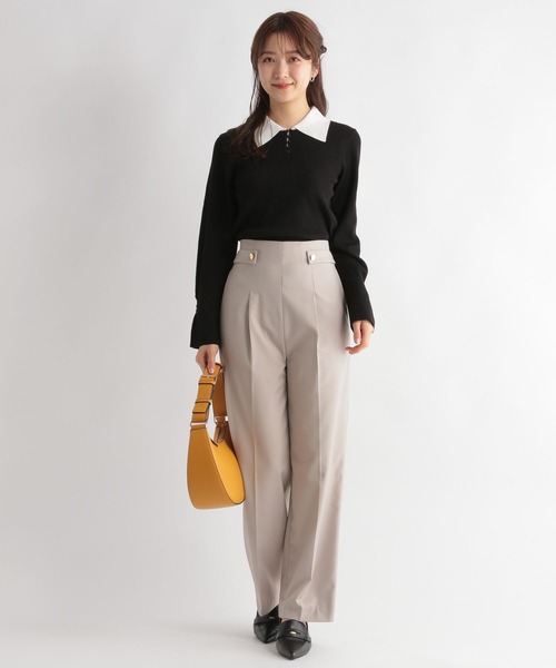 Andemiu（アンデミュウ）の「フロントボタンエリニット189574（ニット/セーター・レディース・ブルー/グレー/ブラック・FREE）」の6枚目の写真