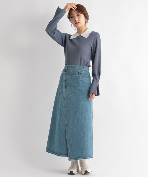 Andemiu（アンデミュウ）の「フロントボタンエリニット189574（ニット/セーター・レディース・ブルー/グレー/ブラック・FREE）」の9枚目の写真