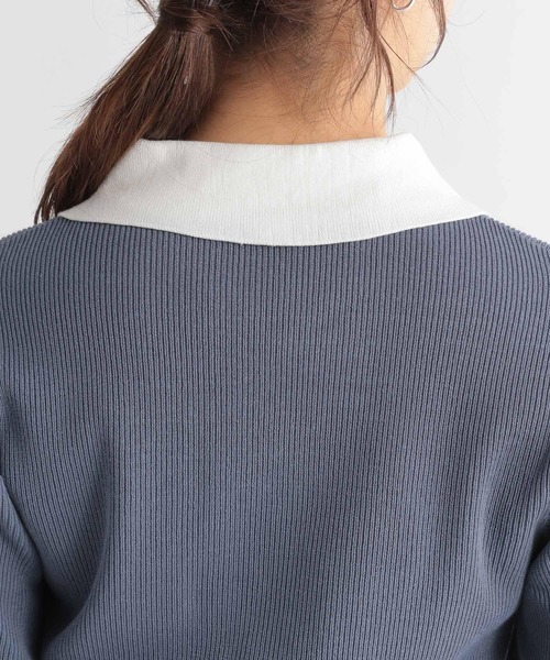 Andemiu（アンデミュウ）の「フロントボタンエリニット189574（ニット/セーター・レディース・ブルー/グレー/ブラック・FREE）」の13枚目の写真