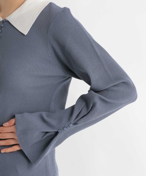 Andemiu（アンデミュウ）の「フロントボタンエリニット189574（ニット/セーター・レディース・ブルー/グレー/ブラック・FREE）」の15枚目の写真