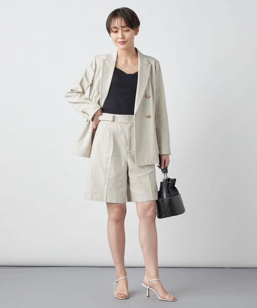 NOLLEY’S Sophi（ノーリーズソフィ）の「ハードリネンショートパンツ（その他パンツ・レディース・ベージュ・36/38）」の2枚目の写真