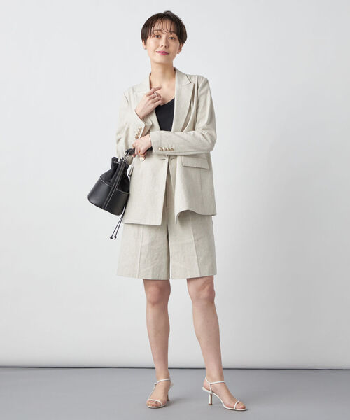 NOLLEY’S Sophi（ノーリーズソフィ）の「ハードリネンショートパンツ（その他パンツ・レディース・ベージュ・36/38）」の4枚目の写真