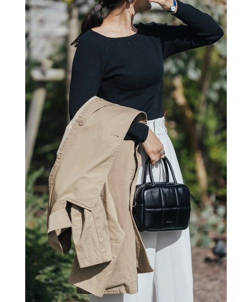 EDITA.（エディータ）の「EDITA./エディータ ネオプレン 軽量 イミテーション パフ 2way ショルダーバッグ ハンドバッグ（ショルダーバッグ・レディース・ブラック・FREE）」の8枚目の写真