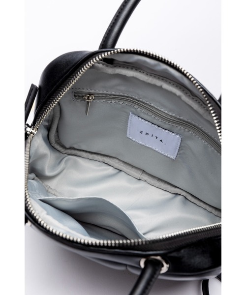 EDITA.（エディータ）の「EDITA./エディータ ネオプレン 軽量 イミテーション パフ 2way ショルダーバッグ ハンドバッグ（ショルダーバッグ・レディース・ブラック・FREE）」の3枚目の写真