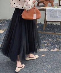 チュールロングスカート
