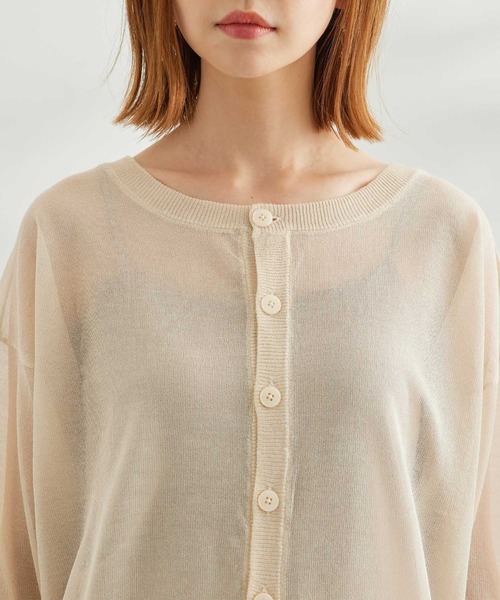 ROPE' PICNIC(ロペピクニック)の「【WEB限定カラー:ピンク】2WAY/シアーカーディガン(カーディガン/ボレロ・レディース・ブラック/オフホワイト/ベージュ/ブルー/ターコイズブルー/ピンク系その他2/オレンジ/イエロー系その他2・38)」の12枚目の写真