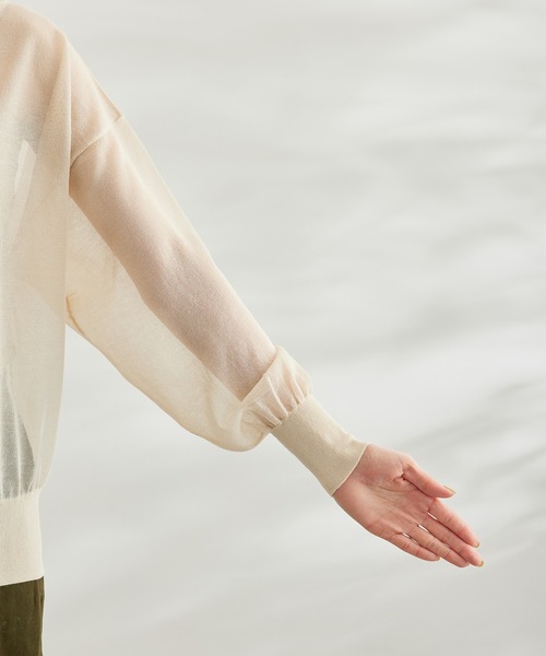 ROPE' PICNIC(ロペピクニック)の「【WEB限定カラー:ピンク】2WAY/シアーカーディガン(カーディガン/ボレロ・レディース・ブラック/オフホワイト/ベージュ/ブルー/ターコイズブルー/ピンク系その他2/オレンジ/イエロー系その他2・38)」の14枚目の写真