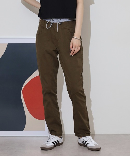 atONE（アットワン）の「atONE ウエストリブツイルサルエルパンツ（その他パンツ・レディース・ブラック/カーキ/ベージュ・M/L/LL/4L/3L）」の3枚目の写真