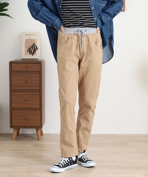 atONE（アットワン）の「atONE ウエストリブツイルサルエルパンツ（その他パンツ・レディース・ブラック/カーキ/ベージュ・M/L/LL/4L/3L）」の10枚目の写真
