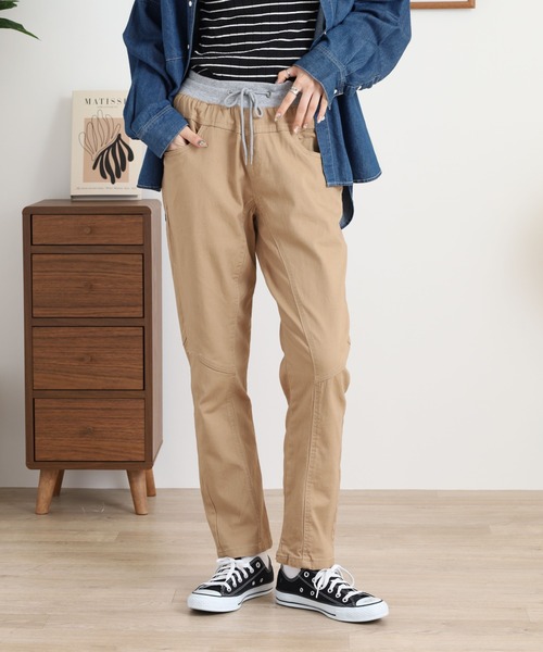 atONE（アットワン）の「atONE ウエストリブツイルサルエルパンツ（その他パンツ・レディース・ブラック/カーキ/ベージュ・M/L/LL/4L/3L）」の11枚目の写真
