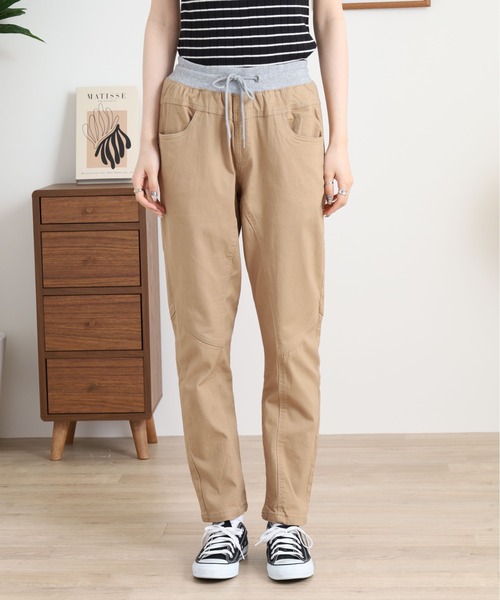 atONE（アットワン）の「atONE ウエストリブツイルサルエルパンツ（その他パンツ・レディース・ブラック/カーキ/ベージュ・M/L/LL/4L/3L）」の18枚目の写真
