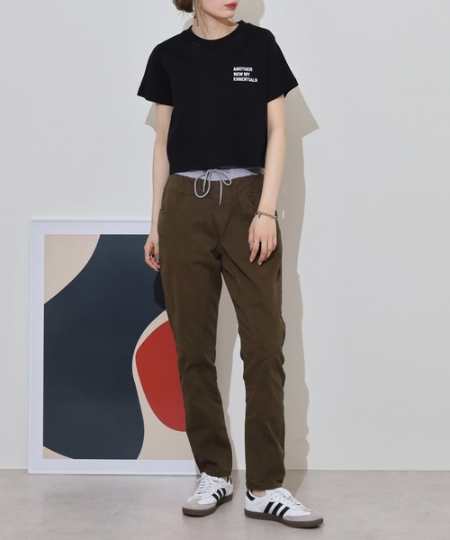 atONE（アットワン）の「atONE ウエストリブツイルサルエルパンツ（その他パンツ・レディース・ブラック/カーキ/ベージュ・M/L/LL/4L/3L）」の17枚目の写真