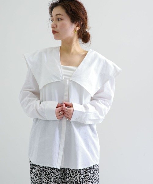 SEEALL CHURCH SHIRTSブラウス　ビッグカラー　ホワイト　36 SEEALL（シーオール）の「SEEALL CHURCH SHIRTS（シャツ/ブラウス