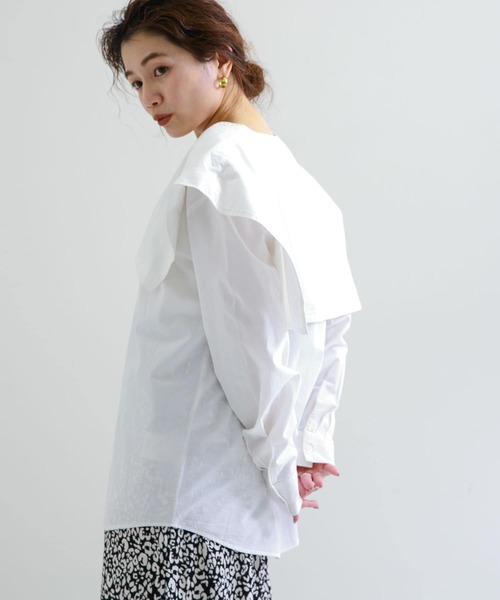 SEEALL CHURCH SHIRTSブラウス　ビッグカラー　ホワイト　36 SEEALL（シーオール）の「SEEALL CHURCH SHIRTS（シャツ/ブラウス