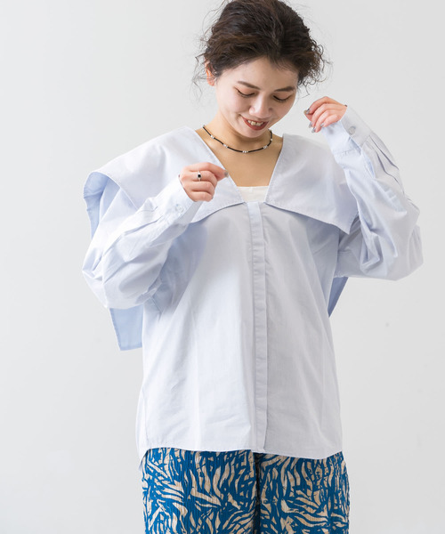 SEEALL CHURCH SHIRTSブラウス　ビッグカラー　ホワイト　36 SEEALL（シーオール）の「SEEALL CHURCH SHIRTS（シャツ/ブラウス