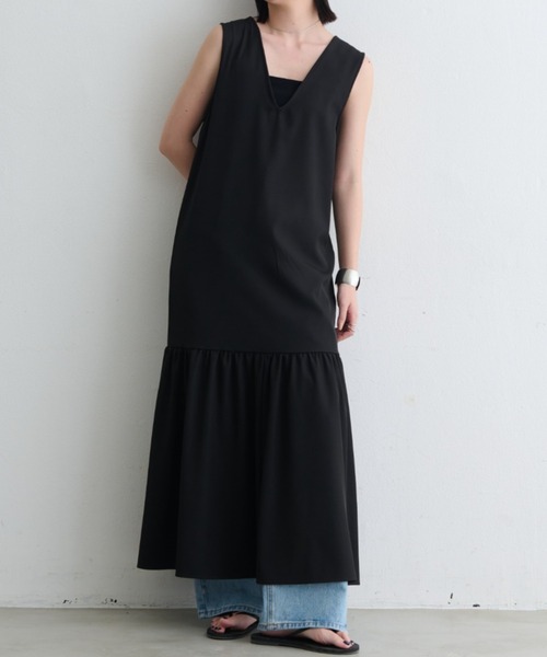 Aunt Marie's(アントマリーズ)の「【高身長サイズ有】Vネックティアードワンピース / ジャンパースカート(ワンピース・レディース・ブラック/アイボリー・FREE/MT)」の20枚目の写真