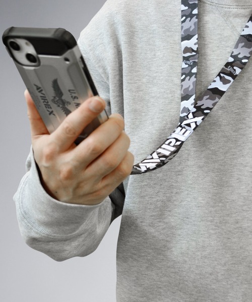 AVIREX（アヴィレックス）の「アヴィレックス ロングストラップ 「迷彩柄」（スマホグッズ・メンズ・グリーン/ブラック・ONE SIZE）」の4枚目の写真