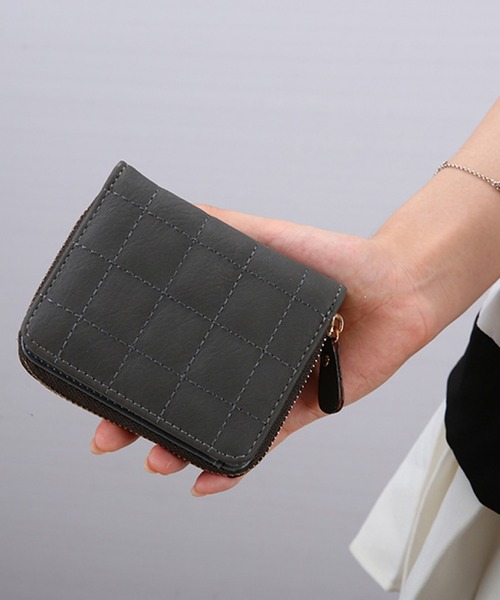 Mignonjour(ミニョンジュール)の「Mignonjour/二つ折り財布 M2131(財布・レディース・ブラック/グレー/ホワイト/ピンク・FREE)」の1枚目の写真