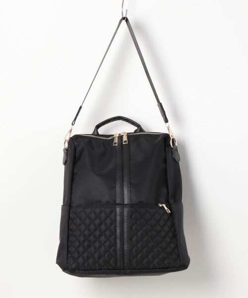 STYLEBLOCK(スタイルブロック)の「キルティングポケット2WAYナイロンリュック(バックパック/リュック・レディース・ブラック/ベージュ/ブラウン・FREE)」の5枚目の写真