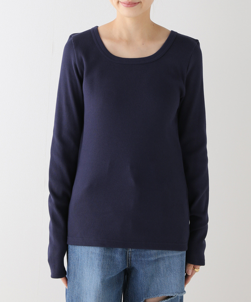 IENA(イエナ)の「テレコオープンネックTシャツ(Tシャツ/カットソー・レディース・ライトグレー/ホワイト/グリーン/ネイビー・FREE)」の13枚目の写真