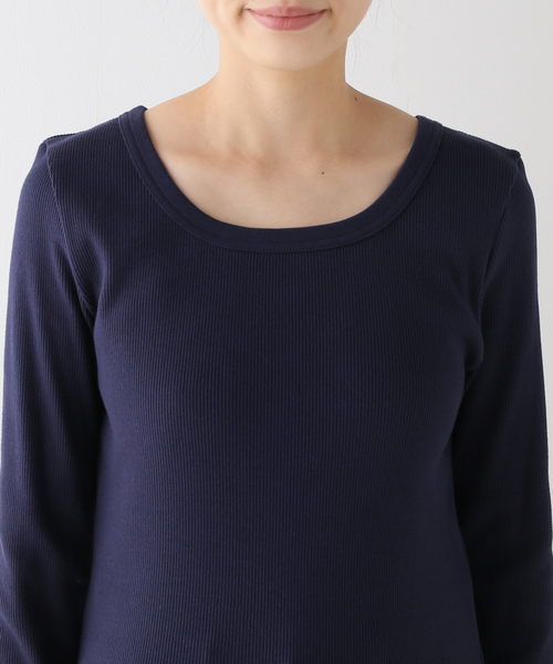 IENA(イエナ)の「テレコオープンネックTシャツ(Tシャツ/カットソー・レディース・ライトグレー/ホワイト/グリーン/ネイビー・FREE)」の10枚目の写真