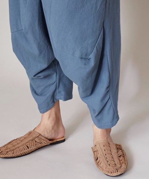 チャイハネ（チャイハネ）の「【チャイハネ】ネパトMEN'Sサロペット（サロペット/オーバーオール・メンズ・ホワイト/ブルー/イエロー・FREE）」の7枚目の写真