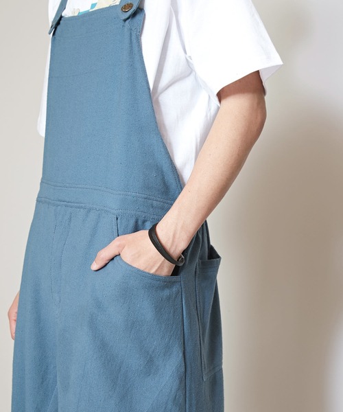 チャイハネ（チャイハネ）の「【チャイハネ】ネパトMEN'Sサロペット（サロペット/オーバーオール・メンズ・ホワイト/ブルー/イエロー・FREE）」の13枚目の写真