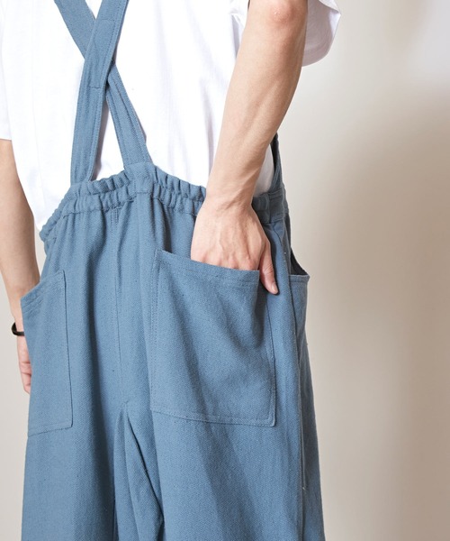 チャイハネ（チャイハネ）の「【チャイハネ】ネパトMEN'Sサロペット（サロペット/オーバーオール・メンズ・ホワイト/ブルー/イエロー・FREE）」の11枚目の写真