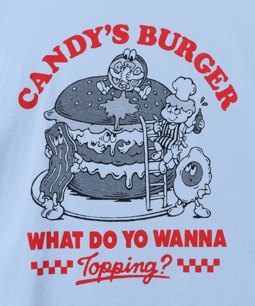 Candy Stripper(キャンディストリッパー)の「CANDY'S BURGER Tシャツ(Tシャツ/カットソー・レディース・ライトピンク/オフホワイト/ライトブルー/ブラック・4/2/3)」の9枚目の写真