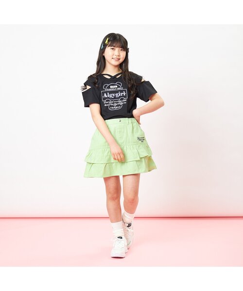 algy（アルジー）の「フリルスカパン（スカート・キッズ・ブラック/サックスブルー/ライム・SMALL/MEDIUM/X-SMALL/XX-SMALL）」の6枚目の写真