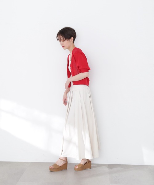 N.（N. Natural Beauty Basic）（エヌエヌナチュラルビューティーベーシック）の「◆ツイスト＆メッシュニットカーディガン（カーディガン/ボレロ・レディース・ネイビー/レッド/オフホワイト・MEDIUM）」の19枚目の写真