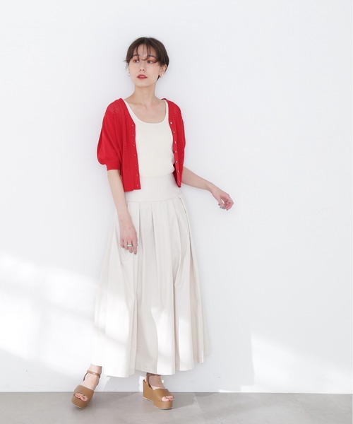 N.（N. Natural Beauty Basic）（エヌエヌナチュラルビューティーベーシック）の「◆ツイスト＆メッシュニットカーディガン（カーディガン/ボレロ・レディース・ネイビー/レッド/オフホワイト・MEDIUM）」の15枚目の写真