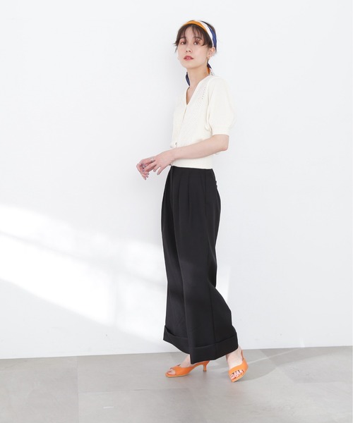 N.（N. Natural Beauty Basic）（エヌエヌナチュラルビューティーベーシック）の「◆ツイスト＆メッシュニットカーディガン（カーディガン/ボレロ・レディース・ネイビー/レッド/オフホワイト・MEDIUM）」の16枚目の写真