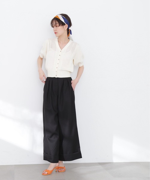 N.（N. Natural Beauty Basic）（エヌエヌナチュラルビューティーベーシック）の「◆ツイスト＆メッシュニットカーディガン（カーディガン/ボレロ・レディース・ネイビー/レッド/オフホワイト・MEDIUM）」の18枚目の写真