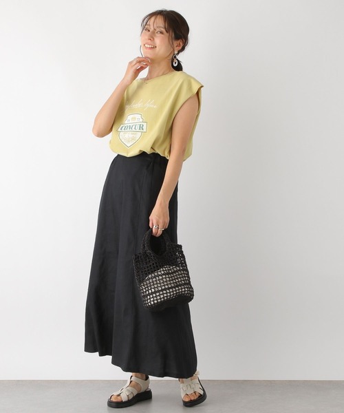 LEPSIM（レプシィム）の「リネンブレンドスカート　163946（スカート・レディース・ブラック/キナリ・LARGE/MEDIUM）」の6枚目の写真