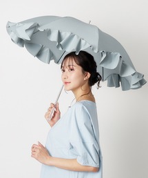 セール】晴雨兼用日傘 ”ビジュー×オーガンジーフリル”（長傘）｜LANVIN