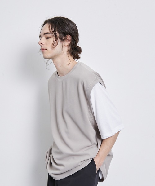 JUNRED（ジュンレッド）の「梨地ベストアンサンブルTシャツ（アンサンブル・メンズ・ネイビー/グレー/グリーン・M/L/LL）」の10枚目の写真