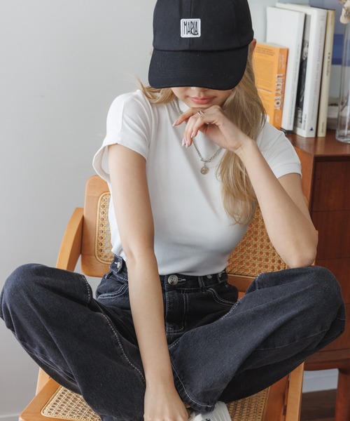 Miniministore（ミニミニストア）の「ウエスト調節ボタン付き ストレートデニム（デニムパンツ・レディース・アイボリー/ブラック・S/M）」の12枚目の写真