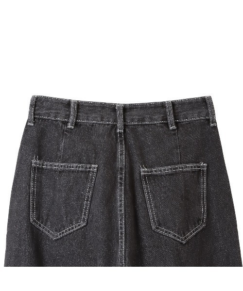 Miniministore（ミニミニストア）の「ウエスト調節ボタン付き ストレートデニム（デニムパンツ・レディース・アイボリー/ブラック・S/M）」の5枚目の写真
