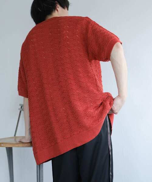 SENSE OF PLACE by URBAN RESEARCH(センスオブプレイスバイアーバンリサーチ)の「『ユニセックス』『洗濯可』レースアミカーディガン(5分袖)(カーディガン/ボレロ・メンズ・チャコールグレー/ブルー/バーガンディー・MEDIUM/LARGE)」の11枚目の写真