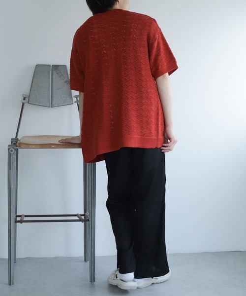 SENSE OF PLACE by URBAN RESEARCH(センスオブプレイスバイアーバンリサーチ)の「『ユニセックス』『洗濯可』レースアミカーディガン(5分袖)(カーディガン/ボレロ・メンズ・チャコールグレー/ブルー/バーガンディー・MEDIUM/LARGE)」の16枚目の写真