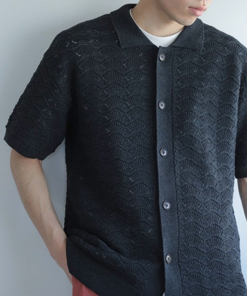 SENSE OF PLACE by URBAN RESEARCH(センスオブプレイスバイアーバンリサーチ)の「『ユニセックス』『洗濯可』レースアミカーディガン(5分袖)(カーディガン/ボレロ・メンズ・チャコールグレー/ブルー/バーガンディー・MEDIUM/LARGE)」の18枚目の写真