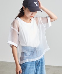 CIAOPANIC TYPY（チャオパニックティピー）の「オーガンジーオーバーサイズシアーブラウスTEE（Tシャツ/カットソー）」